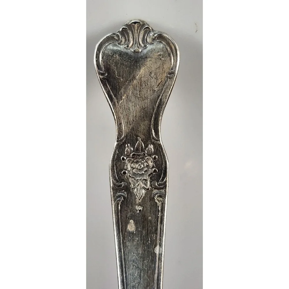 Vintage Old Company Plate Signature Rose Gravy Ladle Silverplate Monogram B